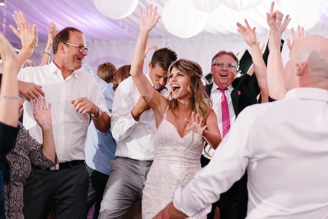 Bride In A White Wedding Dress Dancing
