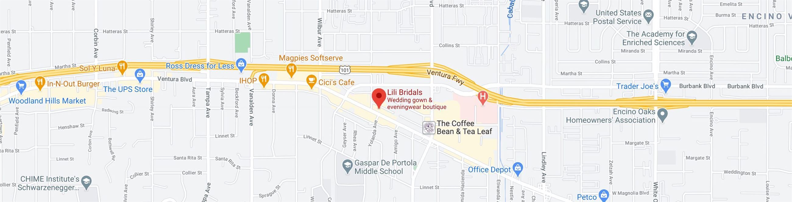 Map of Lili Bridals. Desktop image.